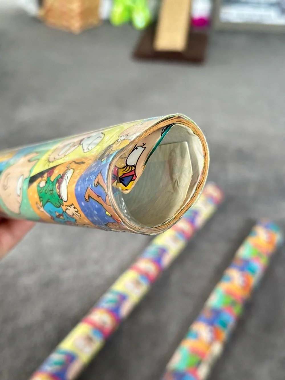 3 Rolls 1997 Nickelodeon American Greetings Rugrats Gift Wrapping Paper Prop Y2K